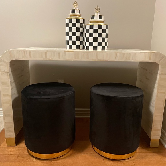 Black Ottoman Stools - Picture 1 of 1